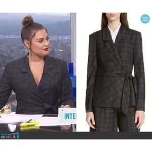 tibi marvel plaid wrap jacket